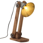 Bureaulamp 23x13x52 cm massief mangohout ijzer vintage zilver