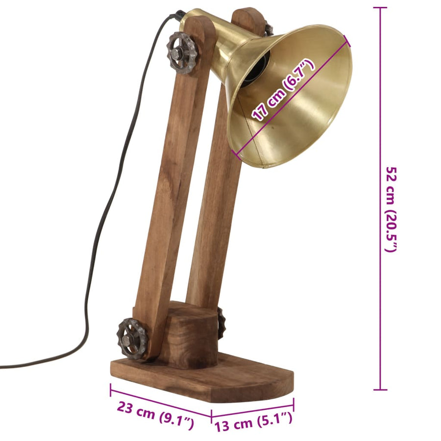 Bureaulamp 25 W E27 23X13X52 Cm Antiek Messing Koper