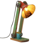 Bureaulamp massief mangohout ijzer 23x13x52 cm