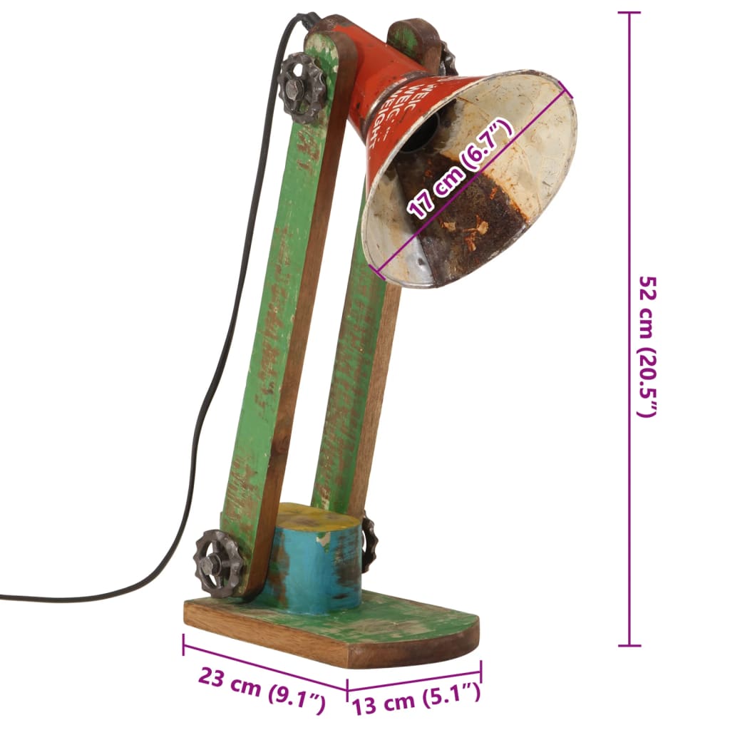 Bureaulamp 25 W E27 23x13x52 cm meerkleurig