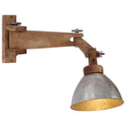 Wandlamp E27 massief mangohout ijzer zilverkleurig