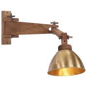 Wandlamp massief mangohout antiek messing E27 25W