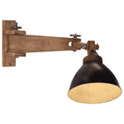 Wandlamp massief mangohout ijzer zwart 80 cm