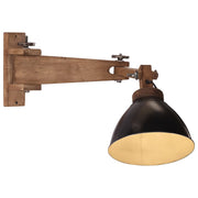 Wandlamp massief mangohout ijzer zwart 80 cm