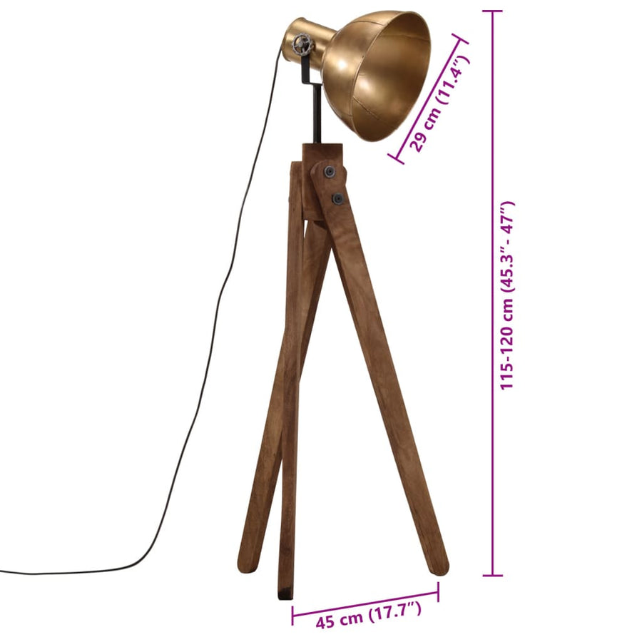 Vloerlamp 25 W E27 45X45X120 Cm Antiek Messingkleurig Koper