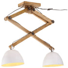 Plafondlamp 29x18x85 cm wit ijzer mangohout