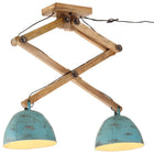 Plafondlamp 29x18x85 cm massief mangohout verweerd blauw