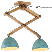 Plafondlamp 29x18x85 cm massief mangohout verweerd blauw