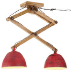 Plafondlamp massief mangohout verweerd rood 29x18x85 cm