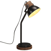 Bureaulamp massief mangohout 18x18x60 cm zwart
