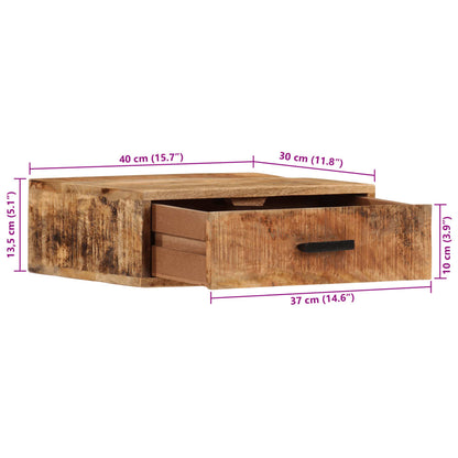 Nachtkastje Wandgemonteerd 40X30X13,5 Cm Massief Mangohout 40 x 30 x 13.5 cm
