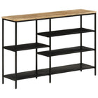 Console table 110x30x75 cm solid rough mango wood and iron