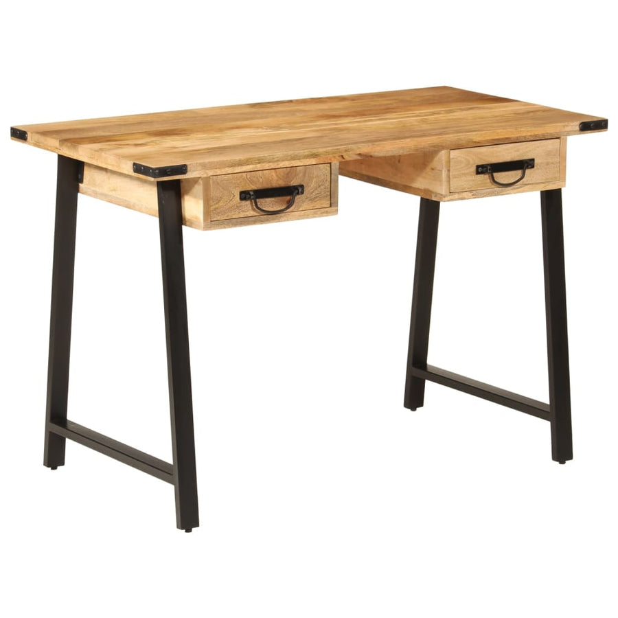 Bureau Met Lades 105X55X70 Cm Massief Mangohout En Ijzer