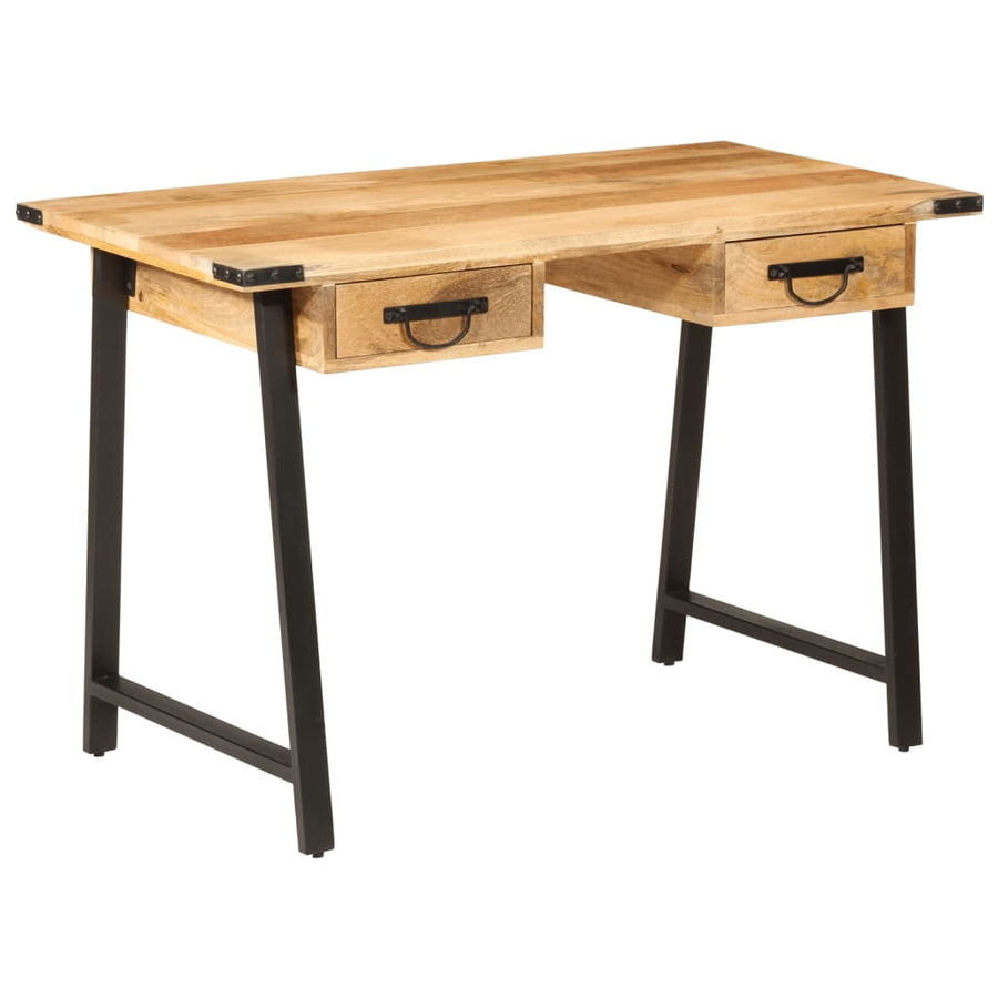 Bureau Met Lades 105X55X70 Cm Massief Mangohout En Ijzer