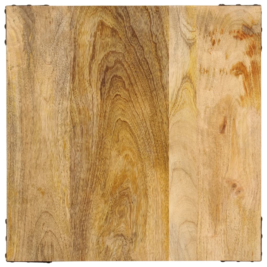Bijzettafel 45x45x50 cm massief mangohout en ijzer