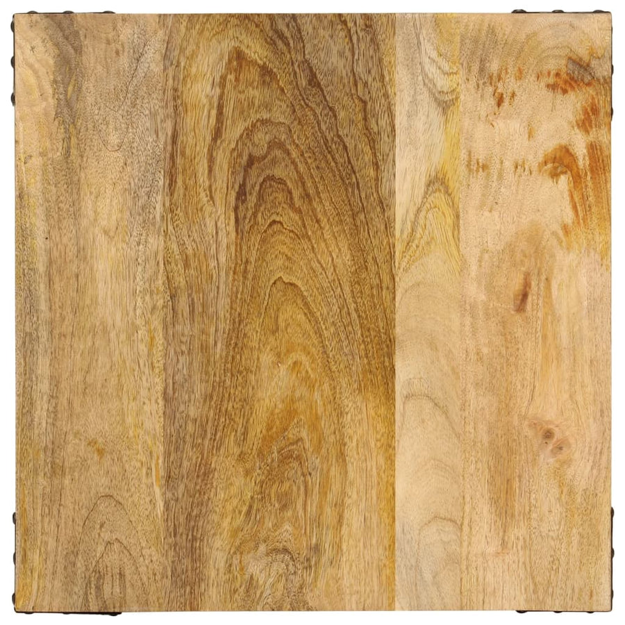 Bijzettafel 45x45x50 cm massief mangohout en ijzer