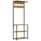 Kapstok met schoenenrek 68x30x182 cm mangohout