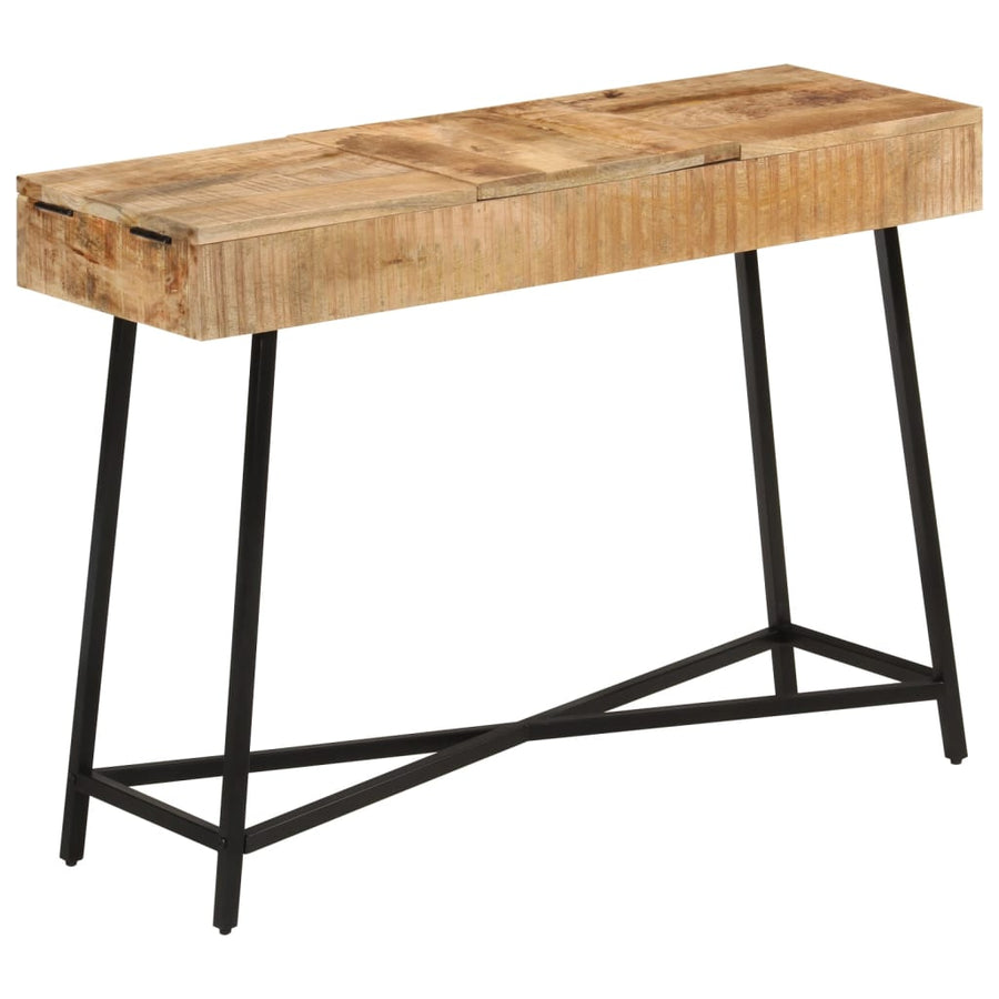 Kaptafel 105X35X75 Cm Massief Ruw Mangohout En Ijzer