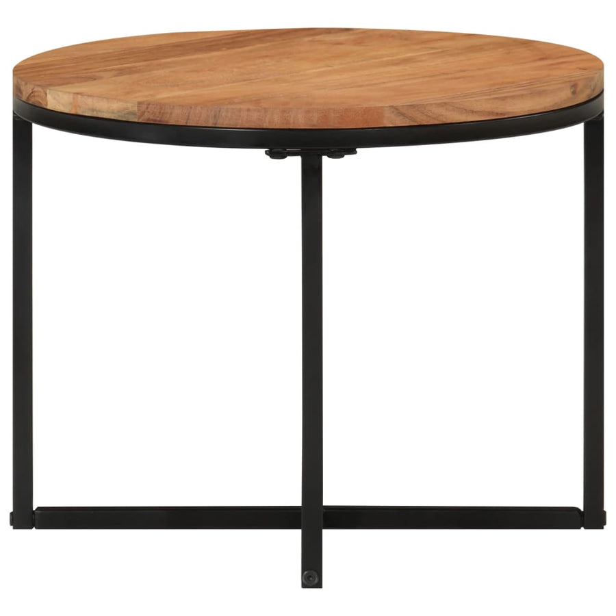 Salontafel 45x45x35 cm massief acaciahout en ijzer