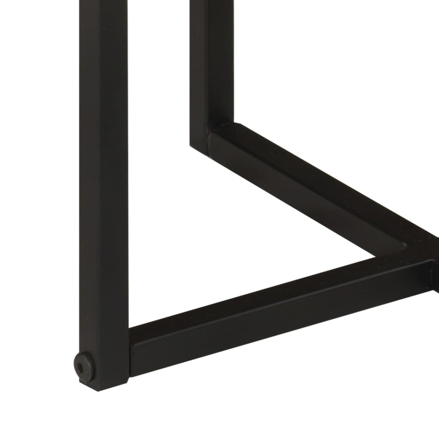 Salontafel 45x45x35 cm massief acaciahout en ijzer