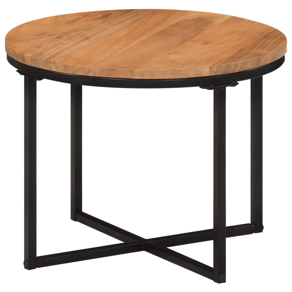 Salontafel 45x45x35 cm massief acaciahout en ijzer