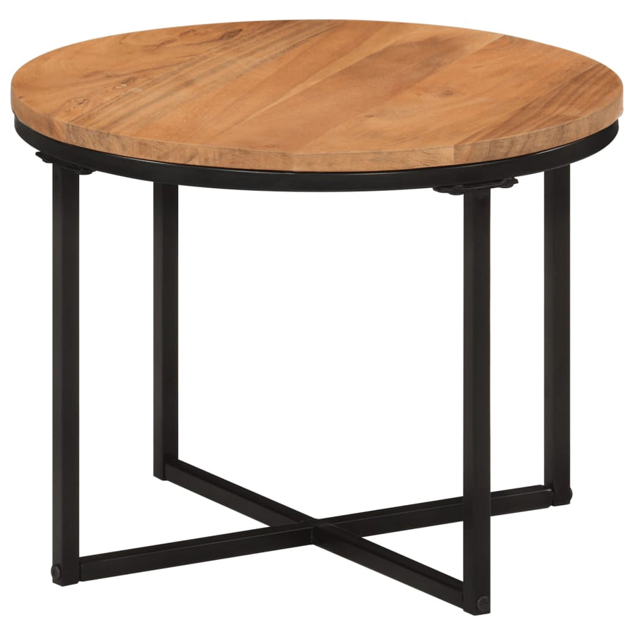 Salontafel 45x45x35 cm massief acaciahout en ijzer