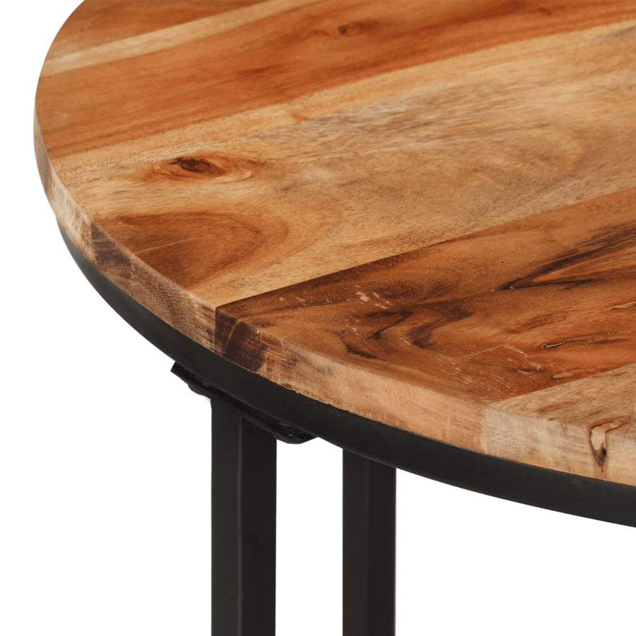 Salontafel Massief Acaciahout En Ijzer 55 x 55 x 45 cm