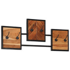 Wall-mounted coat rack 90x1x35 cm solid acacia wood and iron