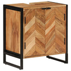 Badkamerkast 55x35x60 cm massief acaciahout ijzer