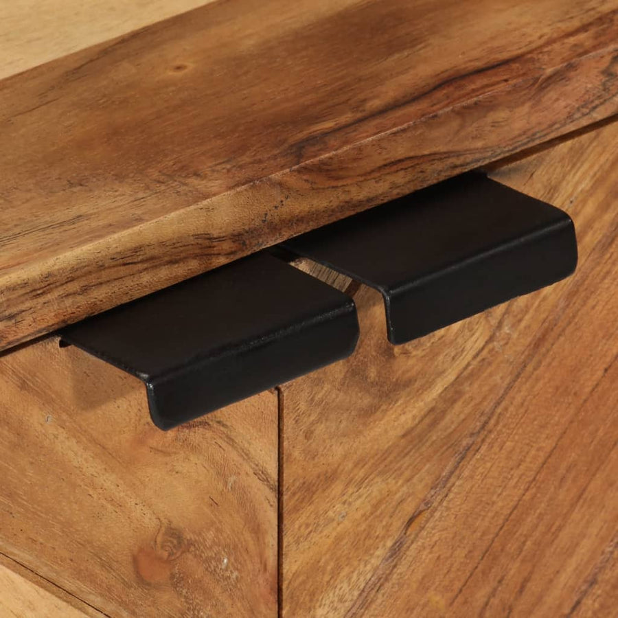 Badkamerkast 55X35X60 Cm Massief Acaciahout En Ijzer Grijs Sonoma