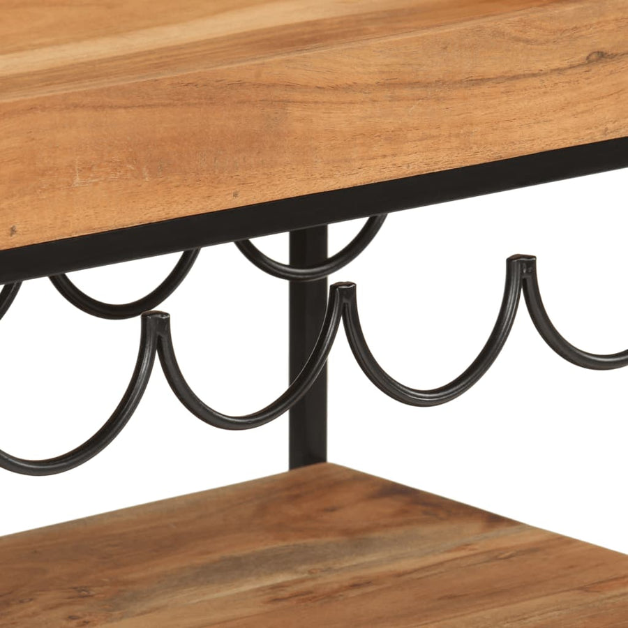 Keukentrolley 60x40x80 cm massief acaciahout en ijzer