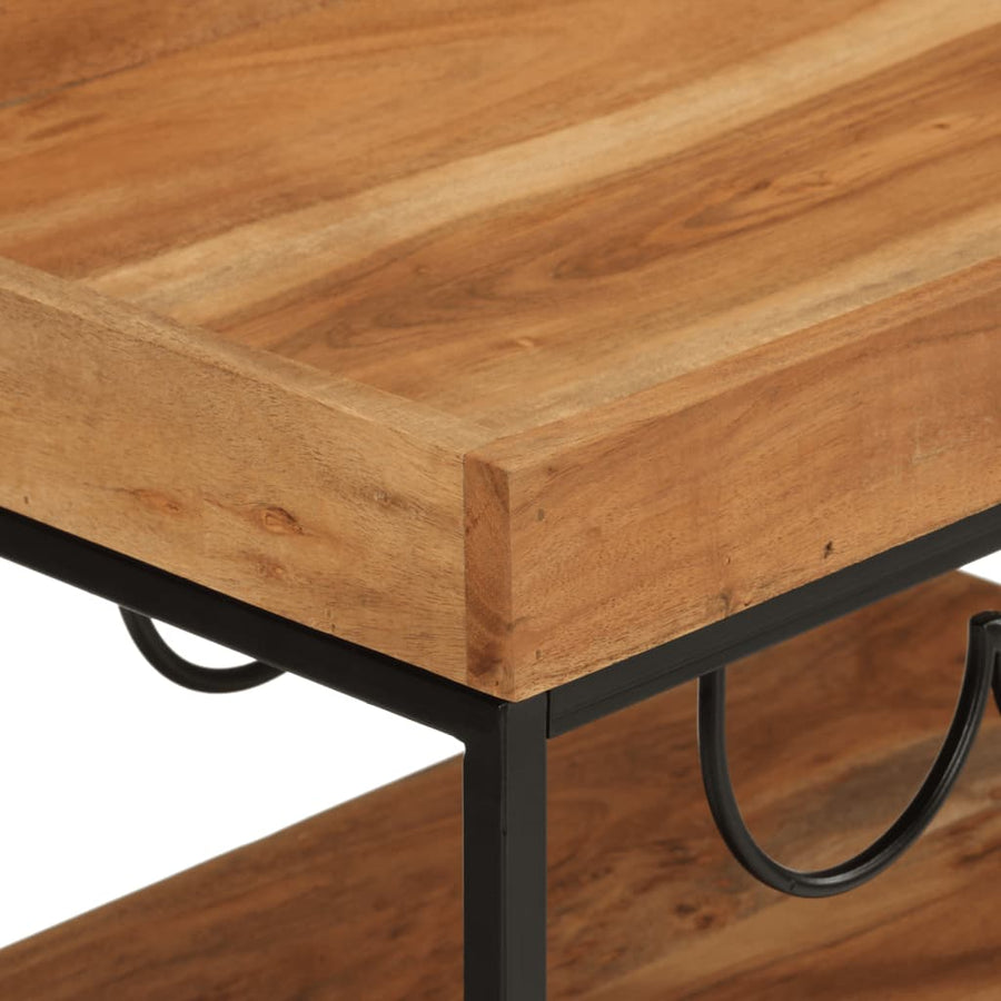 Keukentrolley 60x40x80 cm massief acaciahout en ijzer