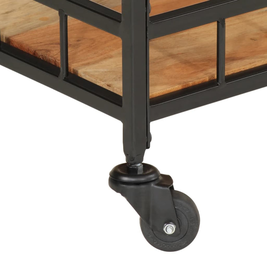 Keukentrolley 60x40x80 cm massief acaciahout en ijzer