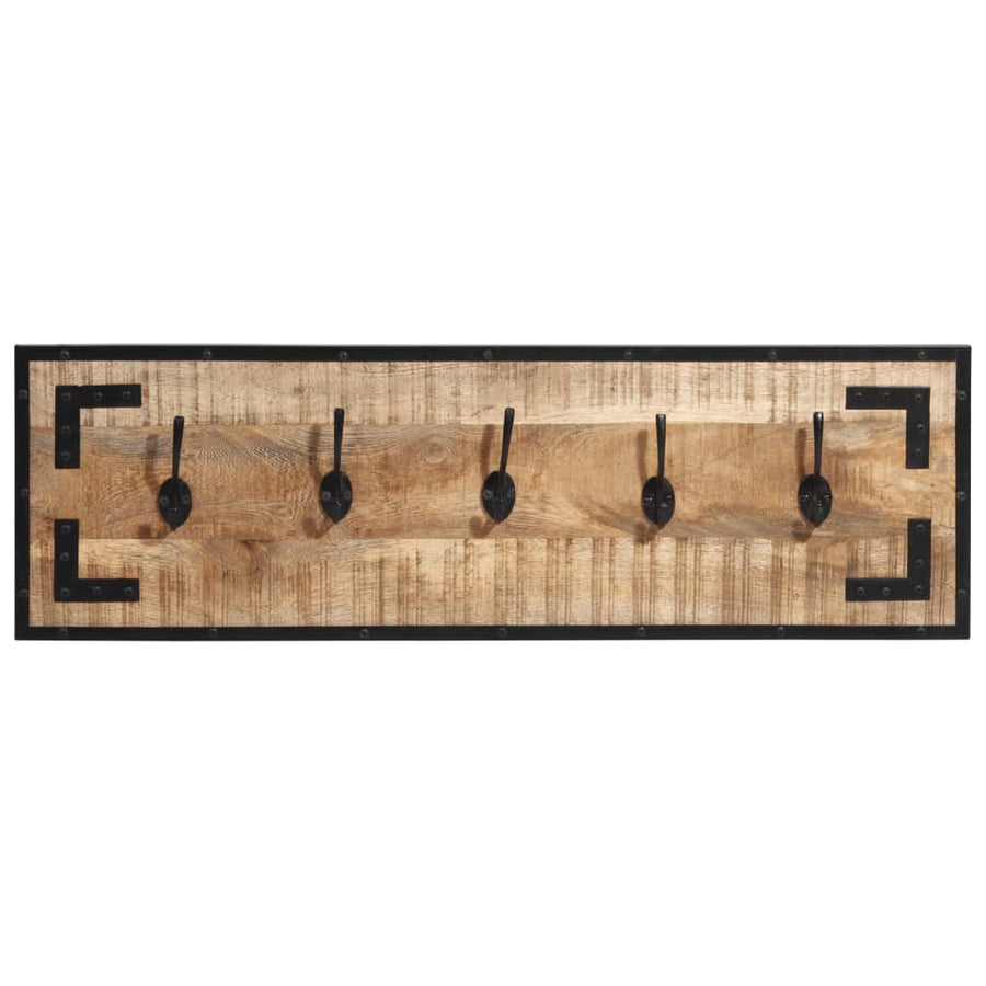Kapstokken 2 St 80X8X25 Cm Massief Ruw Mangohout