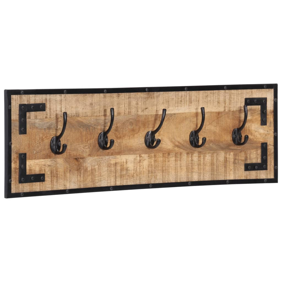 Kapstokken 2 St 80X8X25 Cm Massief Ruw Mangohout