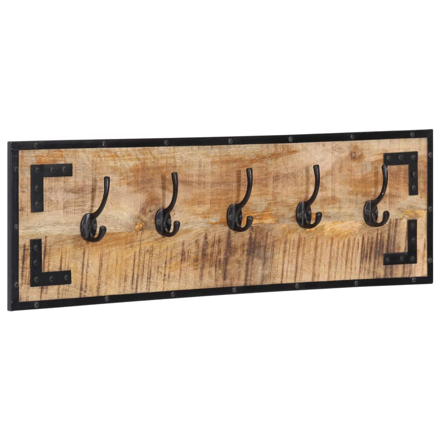 Kapstokken 2 St 80X8X25 Cm Massief Ruw Mangohout