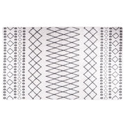 Vloerkleed wasbaar anti-slip 120x170 cm zwart wit