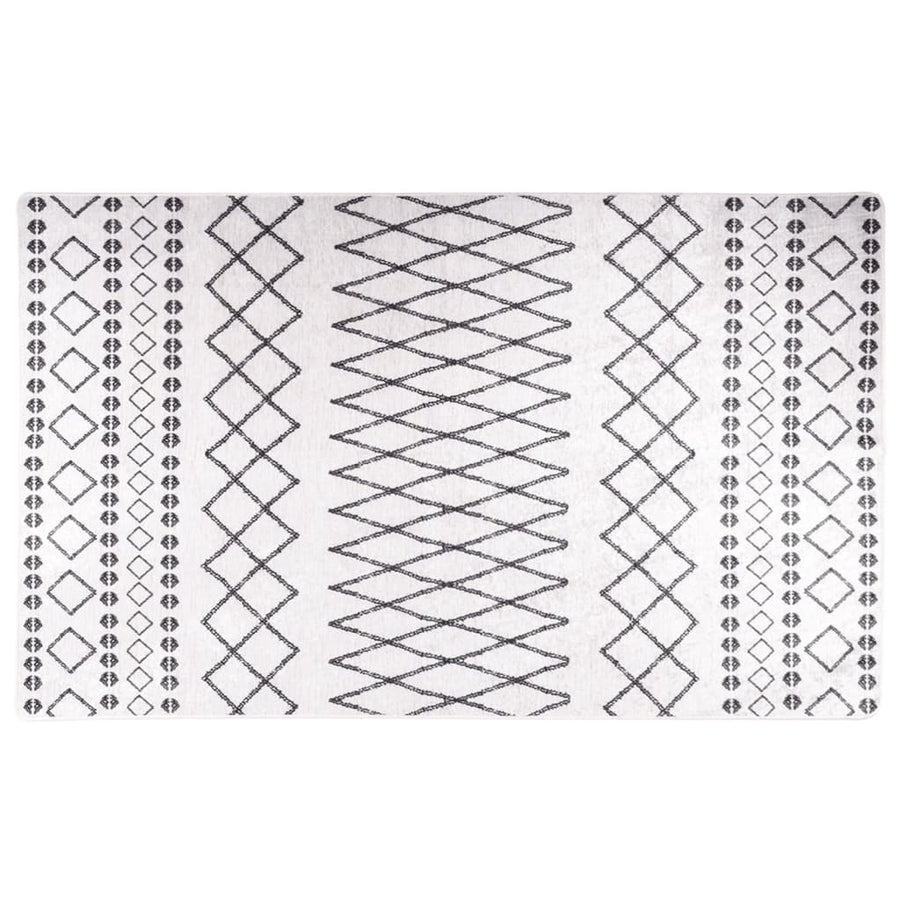 Vloerkleed wasbaar anti-slip 120x170 cm zwart en wit 120 x 170 cm