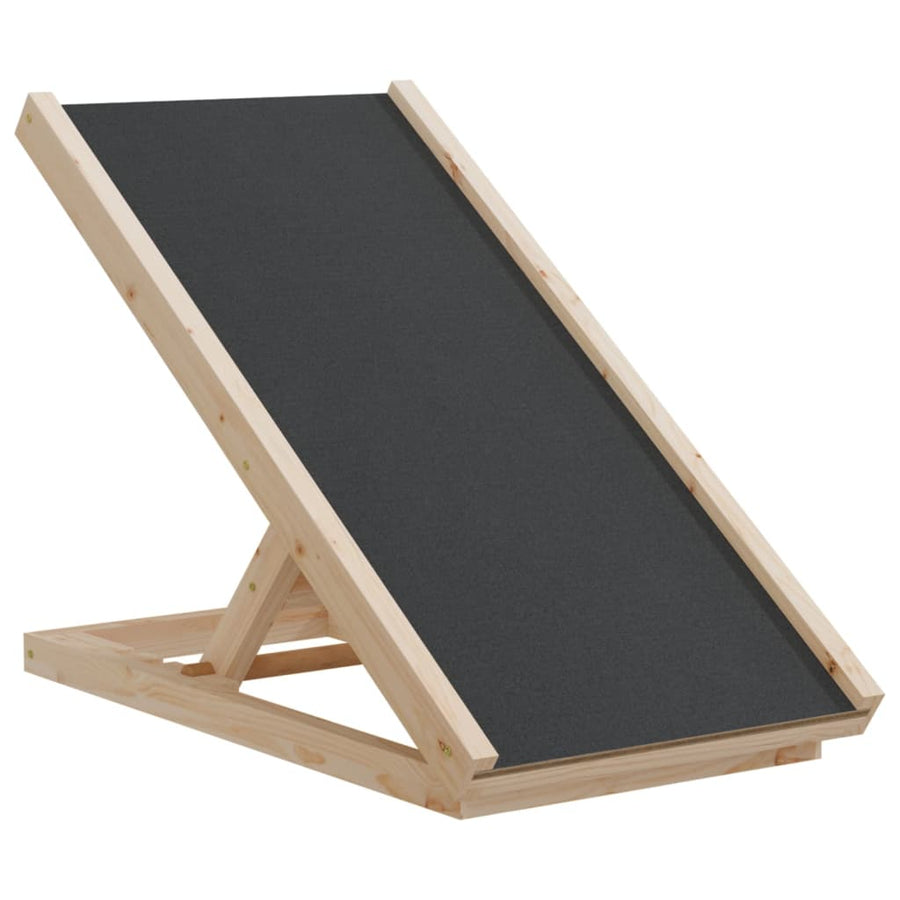 Hondenloopplank 70X35 Cm Massief Vurenhout Grijs