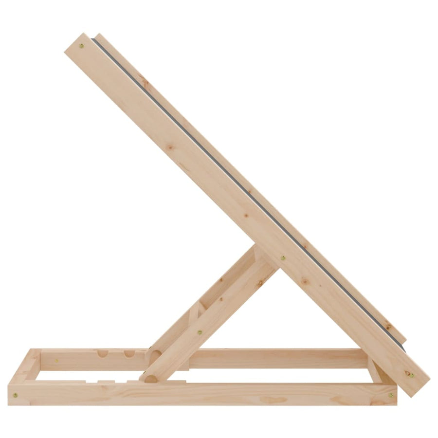Hondenloopplank 70X35 Cm Massief Vurenhout Grijs