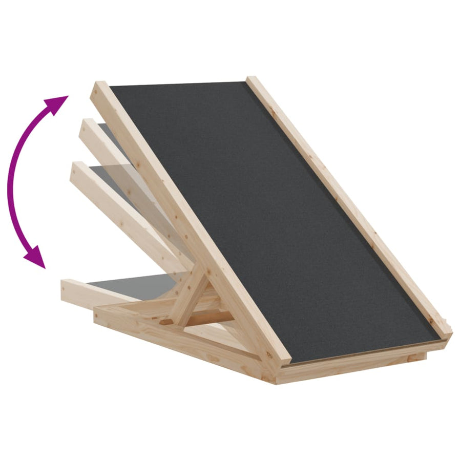 Hondenloopplank 70X35 Cm Massief Vurenhout Grijs