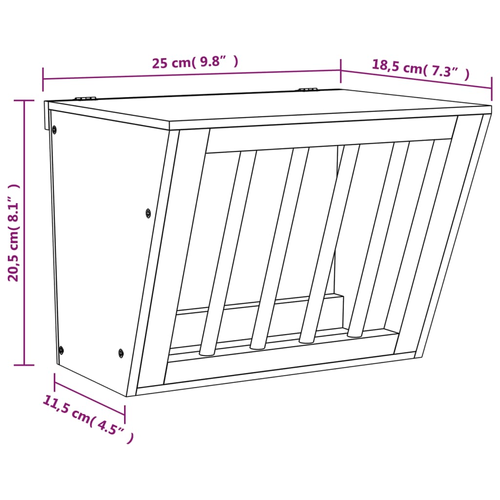 Hooiruif Voor Konijnen 25X18,5X20,5 Cm Massief Vurenhout 25 x 18.5 x 20.5 cm