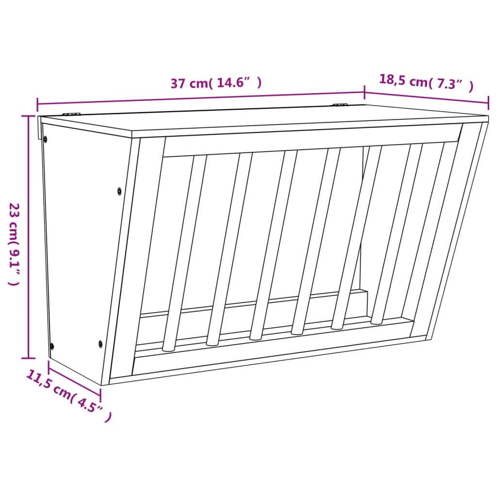 Hooiruif Voor Konijnen 37X18,5X23 Cm Massief Vurenhout 37 x 18.5 x 23 cm