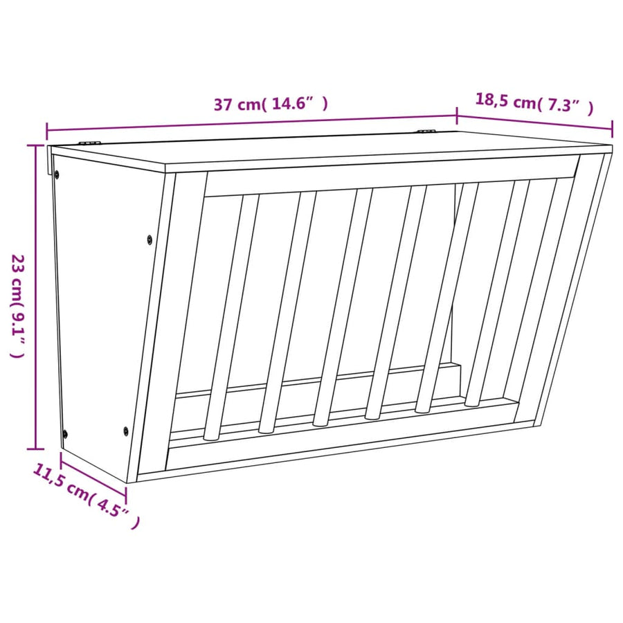 Hooiruif Voor Konijnen 37X18,5X23 Cm Massief Vurenhout 37 x 18.5 x 23 cm