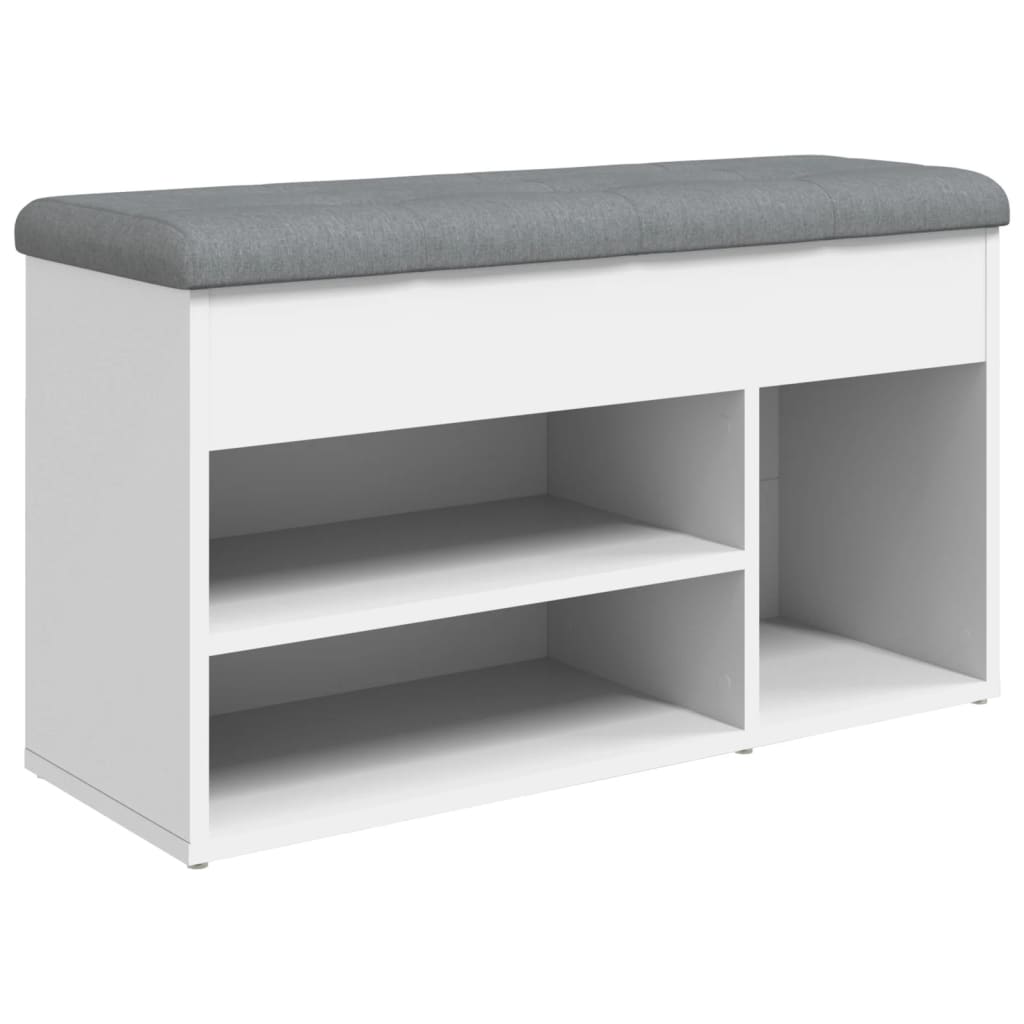 Schoenenbank 82X32X45,5 Cm Bewerkt Hout Wit