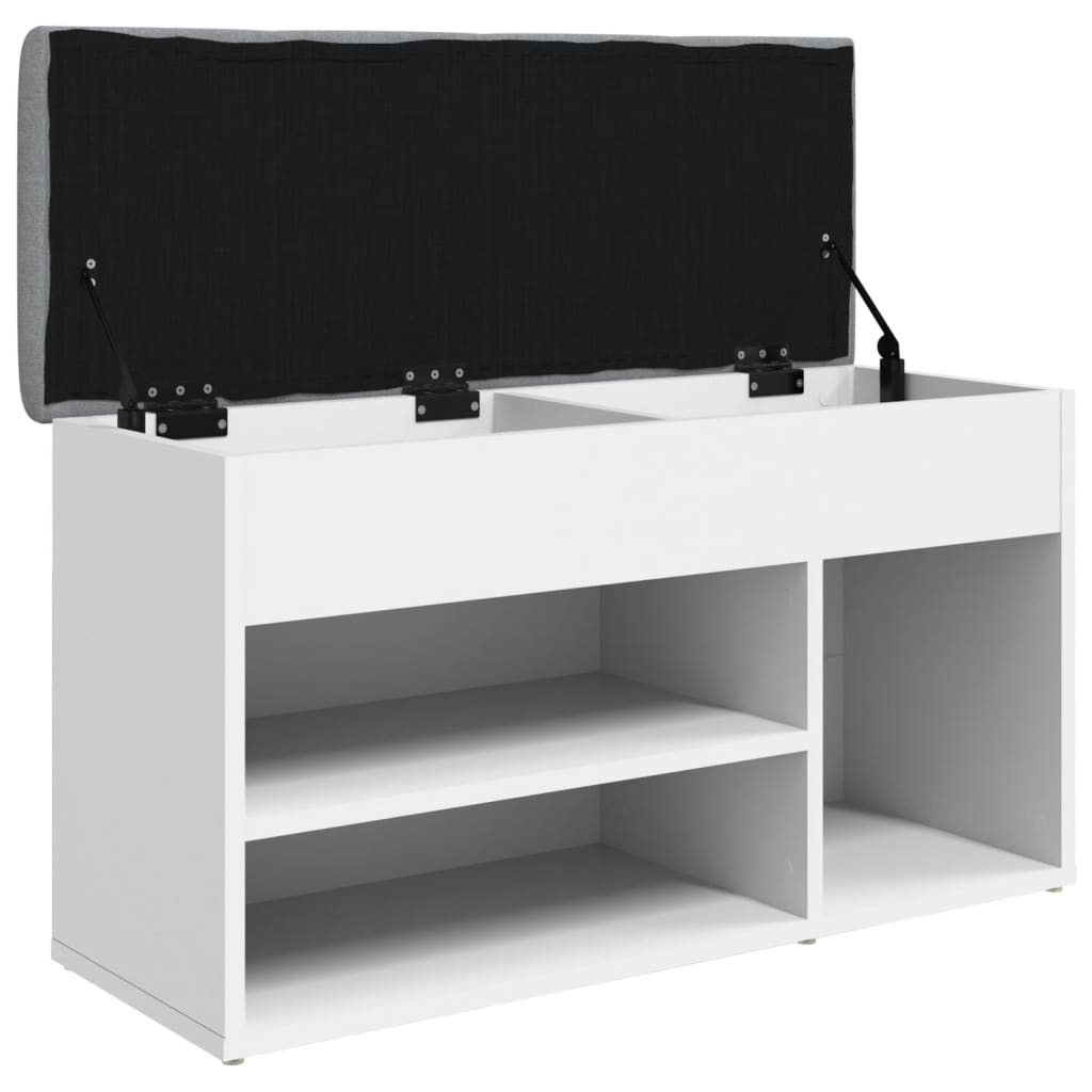 Schoenenbank 82X32X45,5 Cm Bewerkt Hout Wit