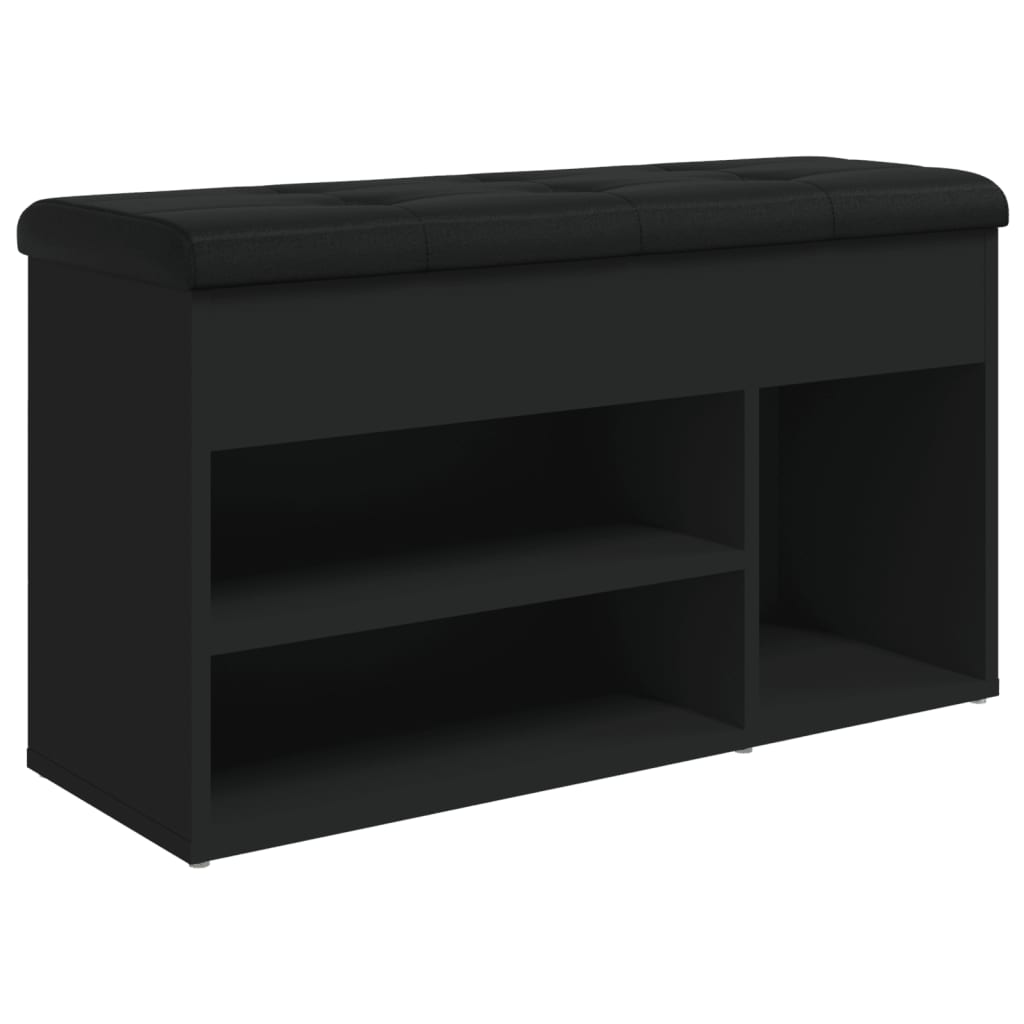 Schoenenbank 82X32X45,5 Cm Bewerkt Hout Zwart
