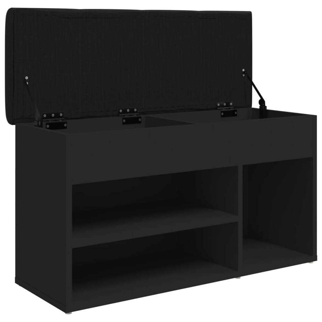 Schoenenbank 82X32X45,5 Cm Bewerkt Hout Zwart