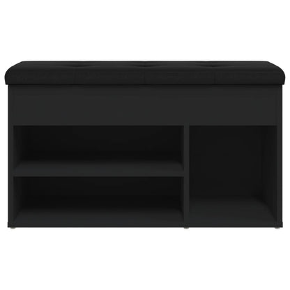 Schoenenbank 82X32X45,5 Cm Bewerkt Hout Zwart