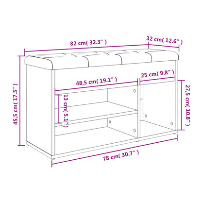 Schoenenbank 82X32X45,5 Cm Bewerkt Hout Zwart